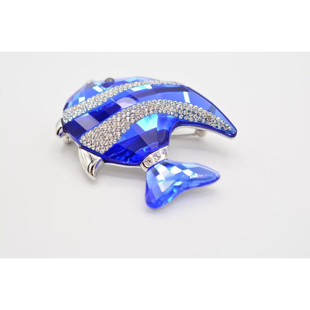 Swarovski Fish Pin Brooch Paradise Colina Crystal Exotic South Sea Signed Box View 6